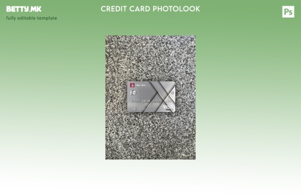 модерен стил Сирија Чам банка виза платина картичка photolook преден шаблон